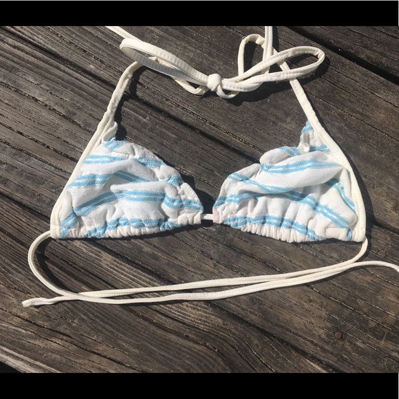 SOLD- True Vintage 1970’s baby blue & white bikini - Picture 3 of 6